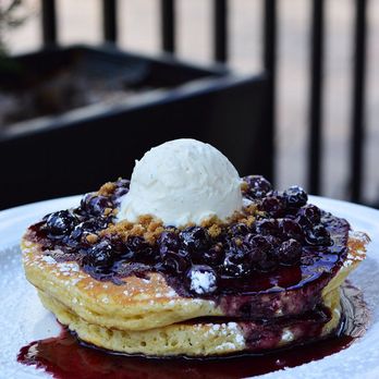 Central Michel Richard - Buttermilk Pancakes with blueberries and marscarpone - New American Near Me - Washington, DC, District of Columbia Central Michel Richard - Buttermilk Pancakes with blueberries and marscarpone - New American Near Me - Washington, DC, District of Columbia