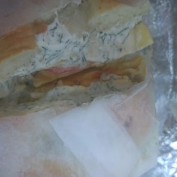 Kossar's Bagels & Bialys - Onion biamy w dill cream cheese - Bakeries Near Me - New York, New York