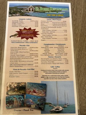 Menu photo 1 El Bohio Restaurant Fajardo, PR
