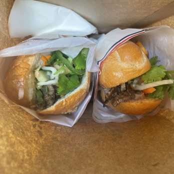 Ba Le Dorchester - Bbq Beef (left) and Bbq Pork (right) Banh Mi - Vietnamese Near Me - Boston, Massachusetts
