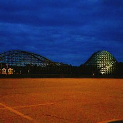 Shivering Timbers - Timbers, partially illuminated at night.