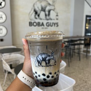 Boba Guys - black sugar hojicha with boba - Bubble Tea Near Me - Long Beach, California Boba Guys - black sugar hojicha with boba - Bubble Tea Near Me - Long Beach, California