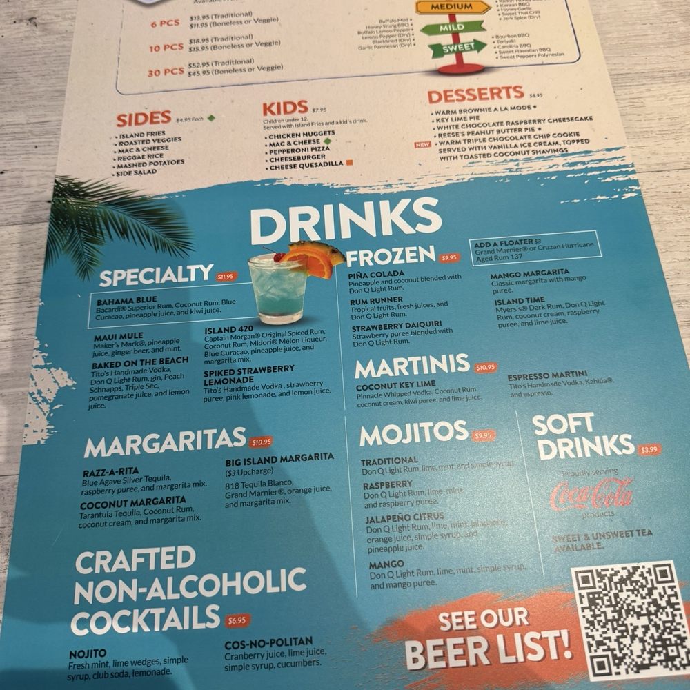 Island Wing - Menu - American Near Me - Jacksonville, Florida