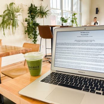George : Coffee + Provisions - a laptop and a cup of green tea - Coffee & Tea Near Me - Coppell, Texas George : Coffee + Provisions - a laptop and a cup of green tea - Coffee & Tea Near Me - Coppell, Texas