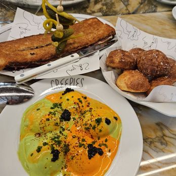 Creepies - Warm brie gougere, oeuf mayonnaise, croque monsieur - Restaurants Near Me - Chicago, Illinois Creepies - Warm brie gougere, oeuf mayonnaise, croque monsieur - Restaurants Near Me - Chicago, Illinois