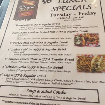 Cryin' Johnnies - Lunch specials! - American Near Me - Mount Airy, Maryland Cryin' Johnnies - Lunch specials! - American Near Me - Mount Airy, Maryland