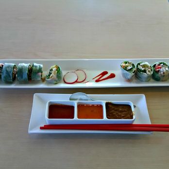 Cafe De Thai - Calamari Spring Rolls with 3 Sauces - Thai Near Me - Reno, Nevada Cafe De Thai - Calamari Spring Rolls with 3 Sauces - Thai Near Me - Reno, Nevada