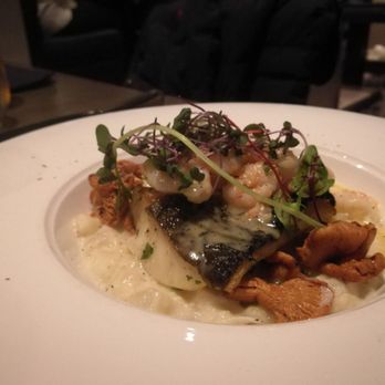 360 Restaurant - Ling cod entree, presentationagain was great, tasted like fish in clam chowder - Canadian (New) Near Me - Toronto, Ontario