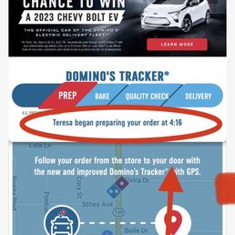 A Screenshot Of Dominos Tracker A Screenshot Of Dominos Tracker