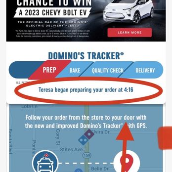 Domino's Pizza - A Screenshot Of Dominos Tracker - Pizza Near Me - Fairview Heights, Illinois Domino's Pizza - A Screenshot Of Dominos Tracker - Pizza Near Me - Fairview Heights, Illinois