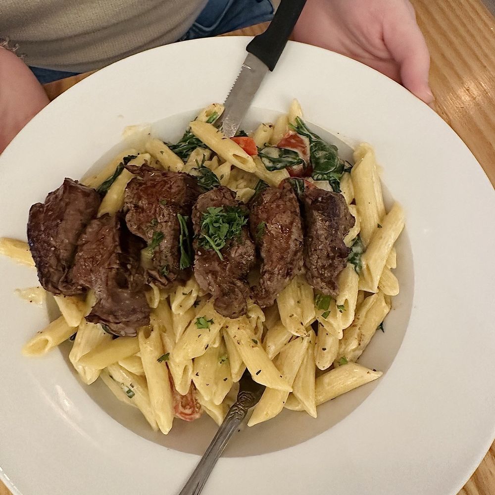 Juniper on Main - Black n Blue Alfredo Florentine Pasta - Southern Near Me - Carmel, Indiana