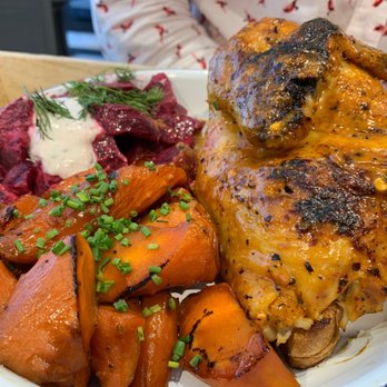 Brine - Fire Roasted Half Chicken with beets and carrots - Chicken Shop Near Me - New York, New York Brine - Fire Roasted Half Chicken with beets and carrots - Chicken Shop Near Me - New York, New York