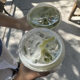 Matcha latte iced with oat milk