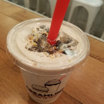 Creamline - View of two cookies in Two-Cookies Shake - Burgers Near Me - New York, New York Creamline - View of two cookies in Two-Cookies Shake - Burgers Near Me - New York, New York