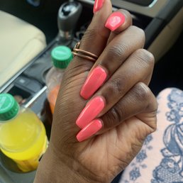 Hot pink nails acrylic fill in Hot pink nails acrylic fill in