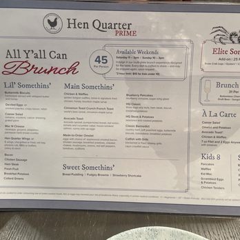 Hen Quarter Prime - Brunch menu - Southern Near Me - Washington, DC, District of Columbia