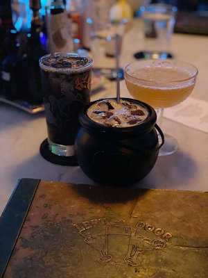 Photo of Left Door - Washington, DC, DC, US. Halloween 2019 tiki specials ~ she wants revenge, boo-berry you whore and pretty Persephone (left to right)