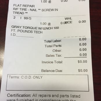 Belle Tire - Receipt - Tires Near Me - Grandville, Michigan
