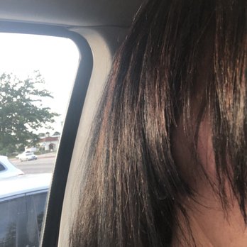 The HeadQuarters - My hair was all one length with long side swept bangs before this salon burned it off. - Hair Salons Near Me - Lafayette, Louisiana