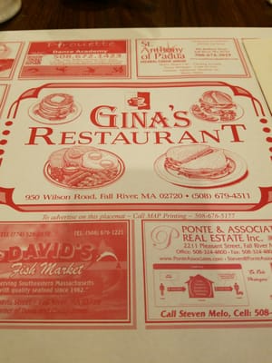 Menu photo 1 Gina's Restaurant Fall River, MA