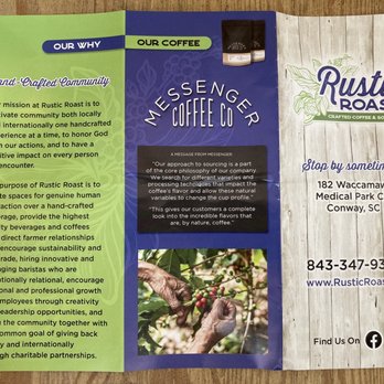 Rustic Roast - Menu - Coffee & Tea Near Me - Conway, South Carolina