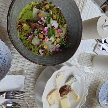 Lazaro - Cheese plate (dessert), egg with cream of asparagus basically - Restaurants Near Me - Antibes, 06