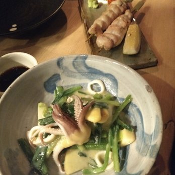 Rintaro - Veggie dish with apples and squid, has a killer dressing on it! - Izakaya Near Me - San Francisco, California