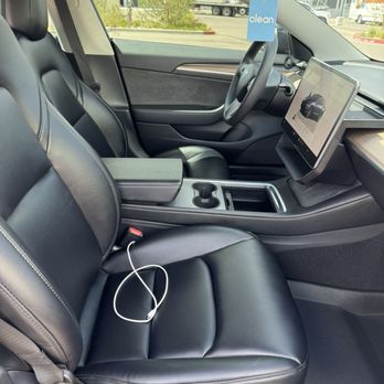 Clean Mobile - Front Interior Detail Tesla Model 3 - Auto Detailing Near Me