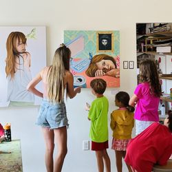Scribble Art Studio - Creativity is built with community through our local guest artist of the month Gallery Wall.