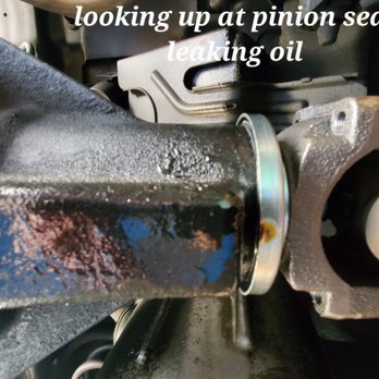 Bud's Tire Pros - Rear Differential pinion seal leak after "fix" #2. Note the differential oil  saturating the rear housing. - Auto Repair Near Me - Riverside, California