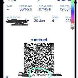 Interjet - The ultralight flight fare the manager pointed out to and told me I should have read and to learn how to read.