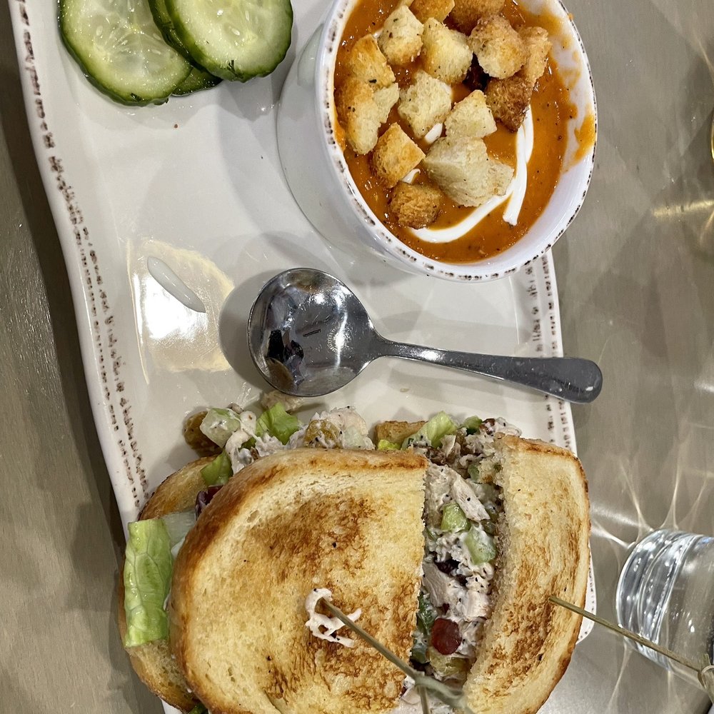 Tula's Kitchen - Chicken salad sandwich with tomato bisque - New American Near Me - Albuquerque, New Mexico Tula's Kitchen - Chicken salad sandwich with tomato bisque - New American Near Me - Albuquerque, New Mexico