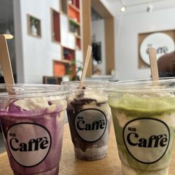 Un Caffe - Ube Einspanner, Ube matcha einspanner, matcha Einspanner