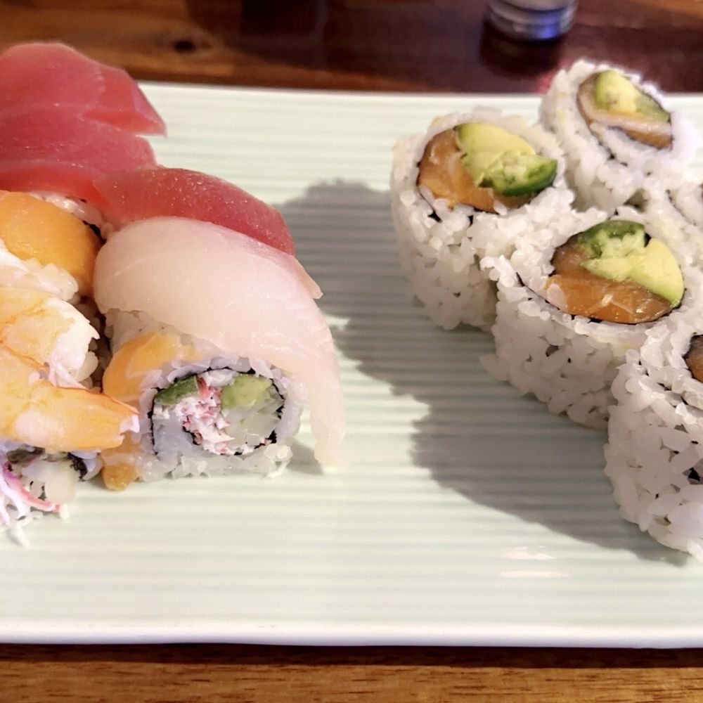 Takara - Rainbow roll and salmon avocado roll. We added jalapeños - Japanese Near Me - North Richland Hills, Texas Takara - Rainbow roll and salmon avocado roll. We added jalapeños - Japanese Near Me - North Richland Hills, Texas