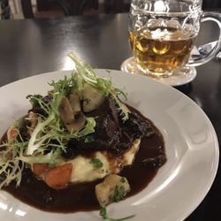 Ebersbach Restaurant - Beef cheek entree over mashed potatoes.