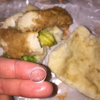 Jollibee - Hard plastic in my chicken sandwich (4/14/16) - Fast Food Near Me - Daly City, California