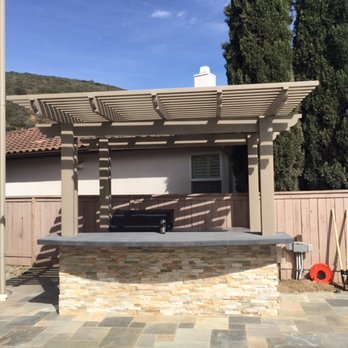 Bravo Patio Covers - BBQ Lattice Cover Front View - Patio Coverings Near Me Bravo Patio Covers - BBQ Lattice Cover Front View - Patio Coverings Near Me