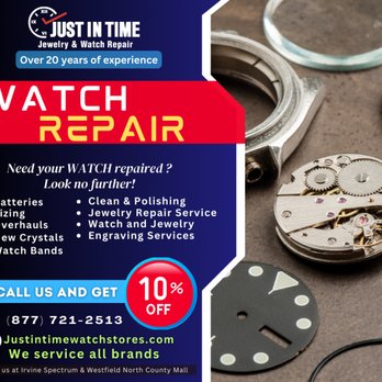 Just in Time - Need more than just a battery? No Problem! Just In Time offer a wide variety of services. Just give us a call for a free estimate! - Jewelry Repair Near Me - Irvine, California Just in Time - Need more than just a battery? No Problem! Just In Time offer a wide variety of services. Just give us a call for a free estimate! - Jewelry Repair Near Me - Irvine, California