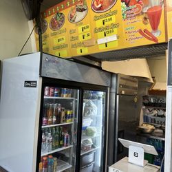 Deli Mex Restaurant - Menu & drink fridge