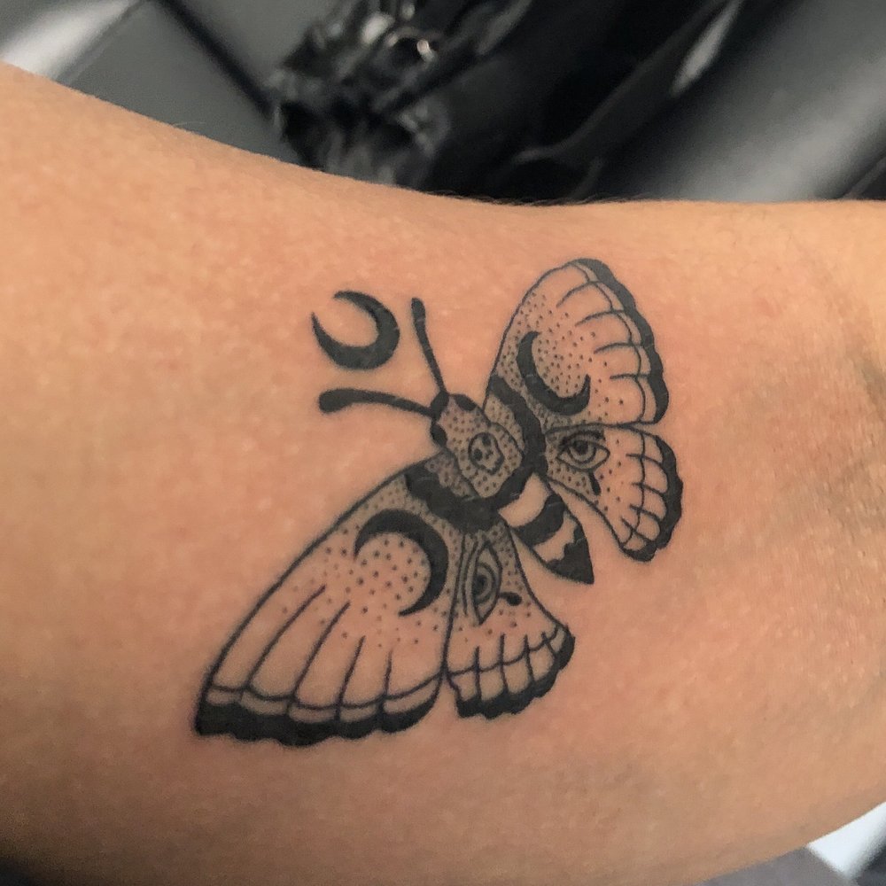 Saints N Scissors - Moth tattoo - Hair Salons Near Me - Miami, Florida Saints N Scissors - Moth tattoo - Hair Salons Near Me - Miami, Florida