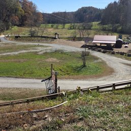 Looking from the red barn out to the fields.
