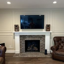 Our beautiful new fireplace. Our beautiful new fireplace.
