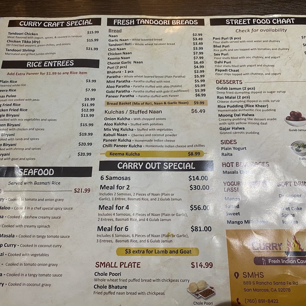 Curry Craft - Indian Near Me - San Marcos, California Curry Craft - Indian Near Me - San Marcos, California