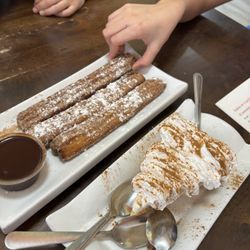 Pupuseria Latinos - Dessert: churros and Tres Leches cake