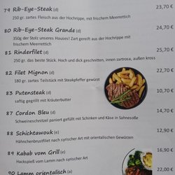Eschenkrug - Speisekarte