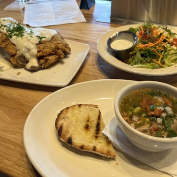 Twin Peaks - Chicken fried steak, soup, and side salad plenty of food for 2. - New American Near Me - Tempe, Arizona