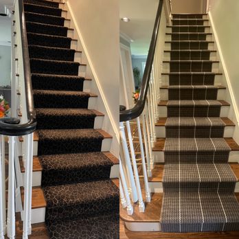 Carpets 46 - Before on the left and new carpet on the right - Carpeting Near Me - Garfield, New Jersey