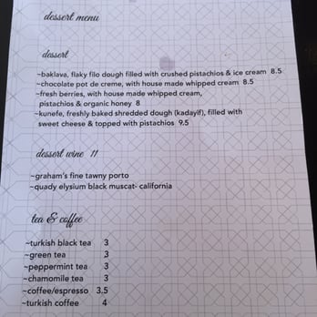 Kitchen Istanbul - Dessert menu - Greek Near Me - San Francisco, California Kitchen Istanbul - Dessert menu - Greek Near Me - San Francisco, California
