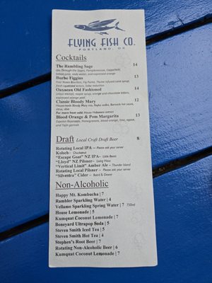 Menu photo 4 Flying Fish Oyster Bar Portland, OR