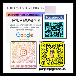 The Purple Pigeon Coffeehouse - Social Media Pages. FOLLOW FOR UPDATES.